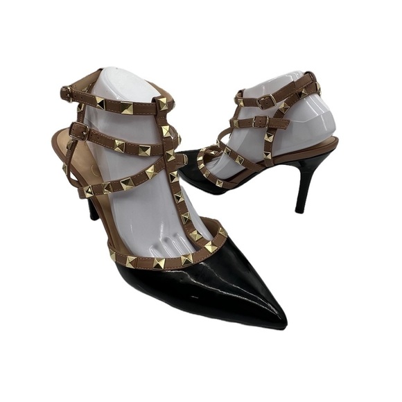 Jessica Simpson Dameera Black Tan Embellished Pointed Toe Pumps Size 11 Women’s - Picture 1 of 9